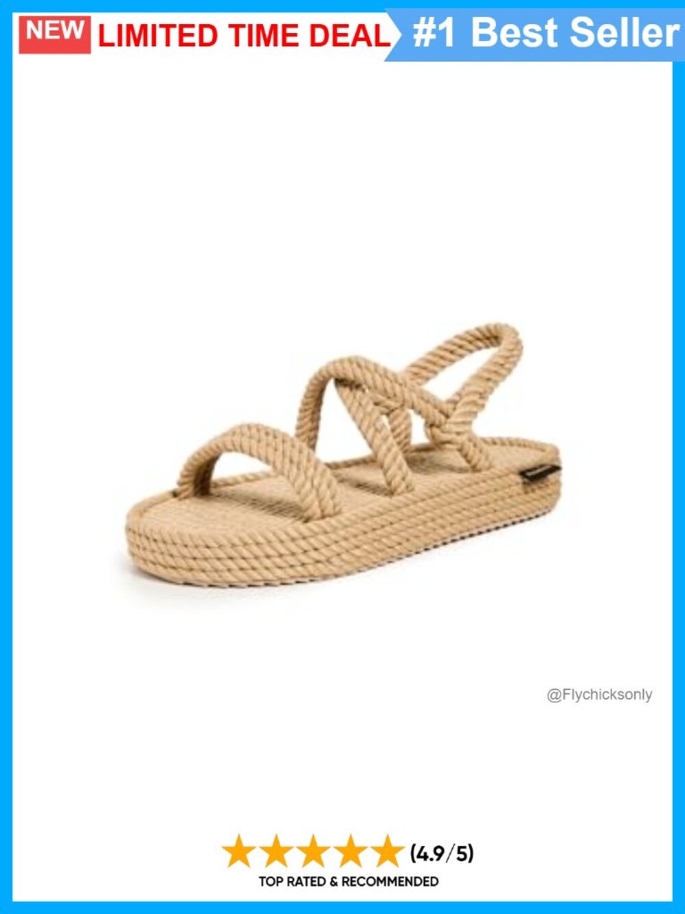 BOHONOMAD Bahamas Platform Sandals Braided Jute Slip-On Casual Open Toe